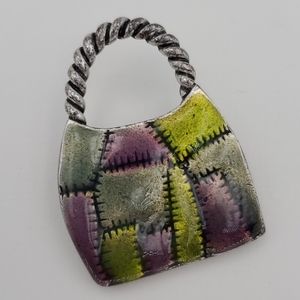 AJMC Green & Purple Purse Brooch